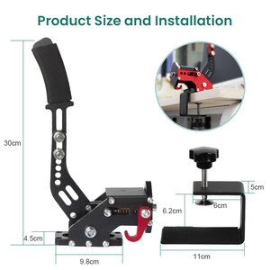 SIMSONN 16 Bit USB <span class=keywords><strong>PC</strong></span> Freno de mano Simulador de carreras Joysticks Venta al por mayor Controladores de juego de <span class=keywords><strong>color</strong></span> rojo con controles de sensor Hall - Product Image 3