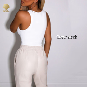 Luluxiyaya经典戴安娜圆领双层宽前无袖纽扣底衬衫性感女紧身衣 - Product Image 2