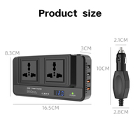 Cargador de Coche de 200W con Doble Salida, Convertidor de 12V a 220V CA con Certificación CE/FC y Pantalla LED
