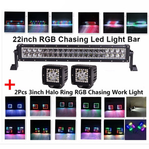 ไฟ LED บาร์สำหรับออฟโรด ADT ขนาด 22 นิ้ว 120 วัตต์ 72 โหมด แสงคอมโบแบบไหล เปลี่ยนสีได้ RGB - Product Image 5