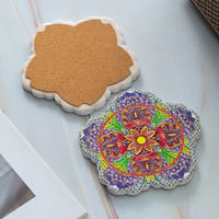 Sous-verres en céramique en forme de théière marocaine avec dos en liège, imprimés par sublimation, style nordique, résistants à la chaleur, surface brillante/mate