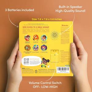 Alabado sea el Señor, libros de sonido cristianos para niños, libro de sonido Musical, 6 canciones bíblicas, libros de música interactivos para niños pequeños - Product Image 3