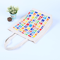 Sac fourre-tout en coton personnalisé avec motif lettres, réutilisable, avec poignées, GF-111