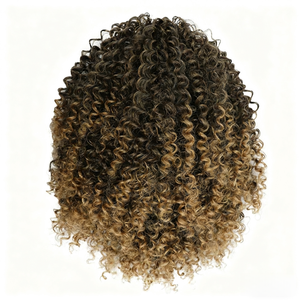 Peluca de Fibra Sintética de Alta Temperatura Color Castaño Claro para Mujer, Corte Pixie, Rizado Afro, Rizo <span class=keywords><strong>Jerry</strong></span> - Product Image 1