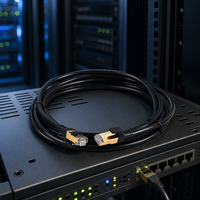 Câble Ethernet LAN Cat7 SFTP Premium d'usine OEM, 10 Gbit/s, sans emmêlement, RJ45, CCA, double blindage, pour switch 10G