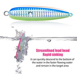 Leurre sardine 40g ~ 300g Leurre de pêche à <span class=keywords><strong>la</strong></span> turlutte lente Glow Saltwater Metal Fishing Jigs Head Fishing Lure - Product Image 4