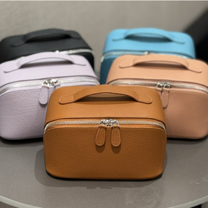 Bolsas de Maquillaje Personalizadas de Cuero Genuino, Bolsas de Cosméticos de Piel Vacuna Sencillas y Modernas para Mujer, Bolsas de Aseo, Bolsas de Almacenamiento - Product Image 6