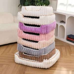 Large Square All-Season Dog <b>Bed</b> with Thickened <b>Bed</b> <b>Pads</b> New Modern Fashion Cat Dog Pet <b>Bed</b> Comfortable Stay Solid Pattern - Product Image 1