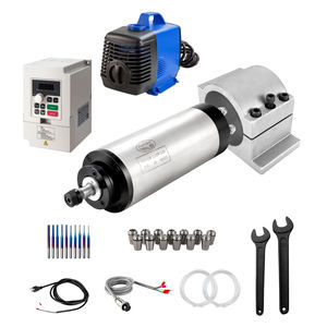 Moteur de broche refroidi par eau Zhong Hua Jiang Quiet Water ER16 1,5KW 80mm 110V/220V/380V Kit VFD pour routeur CNC - Product Image 1