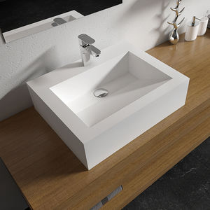 Lavabo mural en céramique blanc de haute qualité au design moderne, surface solide, pour la maison et l'hôtel - Product Image 5