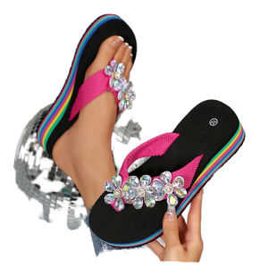 Summer Fashion Korean-style Platform Beach Shoes Wedge Heels Thick-soled Anti-slip Flip-flops High-heeled <b>Sandals</b> - Product Image 2