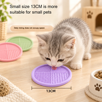 Plateau à lécher en silicone 13CM, petit format, pour chat, chien et lapin, tapis d'alimentation multi-textures, plateau d'alimentation pour animaux de compagnie
