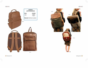 Genuine Leather Laptop <b>Backpack</b> High-quality Structured Silhouette Multiple Compartments Adjustable Straps Spacious - Product Image 5