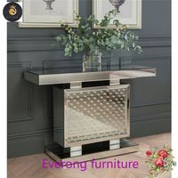 Nouvelle conception Table console rectangulaire haut de gamme avec diamants écrasés et miroir