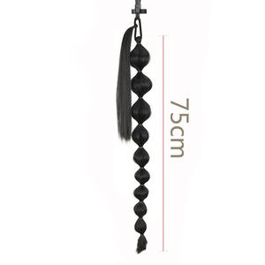 Perruque transfrontalière à tresses lanternes et queue de cheval, 75 cm, en fibre haute température naturelle, convient à toutes les formes de visage - Product Image 4