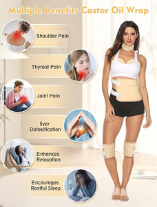 Enveloppe Réutilisable pour Compresse d'Huile de Ricin – Kit de Compresse d'Huile de Ricin Réglable pour Épaule, Cou, Taille, Poitrine, Genou, Pieds - Product Image 2