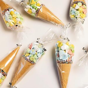 Disposable Treat Clear Cello <b>Sweet</b> Bags Piping Food Candy <b>Packaging</b> Triangle Side Gusset Heat Seal Security Custom CPP Plastic - Product Image 5