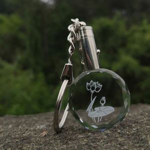 CY Creative Crystal Ball 3D Engraved <b>LED</b> Glow Crystal Keychains Custom <b>Backpack</b> Phone Pendant Decoration Gift Box Packing - Product Image 3