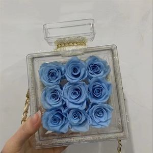 Flores Eternas de Lujo TC 2025, 9 Piezas en Caja de Perfume Acrílica, Decoración para el Día de San Valentín, Día de la Madre, Rosas Preservadas - Product Image 4
