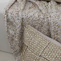 Housse de coussin décorative de luxe noire et blanche tissée texturée avec passepoil en coton et lin, moderne, pour canapé, lit et décoration intérieure
