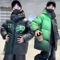 Veste thermosensible changeant de couleur pour garçons, nouvelle collection 2025, doudoune épaisse à capuche pour enfants