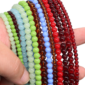 Cuentas de Vidrio Redondas Sólidas de <span class=keywords><strong>4mm</strong></span> 6mm 8mm en Rojo, Negro y Azul, Cuentas de Cristal para Fabricación de Joyería y Pulseras DIY - Product Image 3