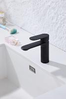 Robinet de lavabo rond noir mat en laiton, multifonctionnel, réglable, anti-éclaboussures, mitigeur à poignée unique, prix de gros