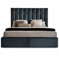 Meubles de chambre à coucher de haute qualité, cadre de lit moderne, tête de lit haute, lit Double Queen Design en bois massif, offre spéciale
