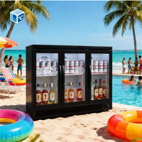 Réfrigérateur de bar sous comptoir noir à 2 portes, mini-vitrine, refroidisseur de bière 490L-1700L à contrôle numérique
