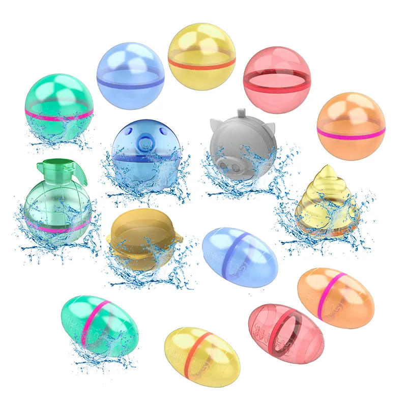 Summer magic silicone toy bunch magnetic quick easy fill self sealing closed refillable water ball bomb reusable water balloons