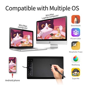 Điện Thoại Khu Vực Làm Việc Kích Thước Lớn 10X6 Inch Bảng Vẽ Đồ Họa 12 Phím Chuyển Phát Nhanh Có Bút Kỹ Thuật Số - Product Image 4