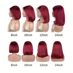 Acconciatura da donna in pizzo trasparente viola rosso 99J in pizzo trasparente 13 * 4HD - Product Image 6