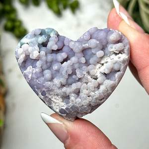 Cœur d'agate de raisin naturelle, spécimen minéral, grappe de cristal de quartz, pierre de guérison, décoration d'intérieur, cadeau de Reiki et de sorcellerie, vente en gros - Product Image 4