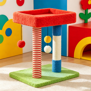 Centro de Actividades para Gatos de Interior, Percha de Felpa de Varios Niveles con Postes de Sisal para Rascar y Juguete Colgante para Ejercicios de Escalada para Gatitos - Product Image 3