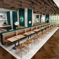 Combinaison Table et Chaises Multifonctionnelles Nordiques pour Restaurant, Banquette Simple pour Restaurant Occidental, Cabine de Café, Canapé en Bois Massif