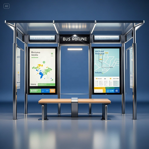 Parada de Autobús Inteligente Moderna de Aluminio OEM con Pantalla LED Publicitaria, Carga USB para Pasajeros, Opción Solar y Diseño Personalizado - Product Image 2