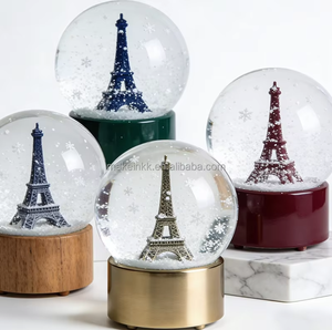 Globo de Nieve de Resina con la <span class=keywords><strong>Torre</strong></span> <span class=keywords><strong>Eiffel</strong></span> de París, Recuerdo Personalizable con Base Personalizable para Viajes y Promoción de Marca - Product Image 2