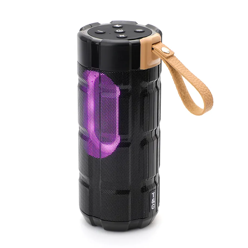 Outdoor Portable TWS Magic LED Lights Bluetooth Speaker Support FM/Hand Free Function TF Card USB Speaker With Lanyard