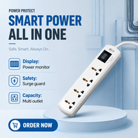 JIUJI JJSVA-FC4 Multiprise 4 prises USB avec protection contre les surtensions et réglage de la tension/courant pour réfrigérateur
