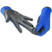 Gants de travail de sécurité Gants tricotés en nylon Gants de travail en PU enduits de paume en polyester ESD antistatiques pour l'électronique de nettoyage