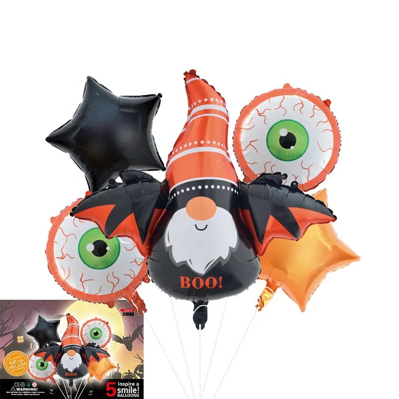 Spider Foil Balloons Party Supplier 5PCS Mylar Helium Balloons for Halloween Party Kids Birthday Baby Shower Decorations