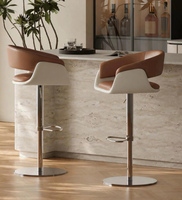 Tabouret de bar contemporain rembourré, réglable en hauteur et pivotant, pour salle à manger et projets professionnels (vente en gros)