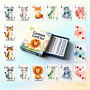Impresión de Barajas de Cartas Personalizadas con Caja, Lámina Dorada, Tarjetas Educativas para Niños, Tarjetas Holográficas de Animales, Tarjetas Personalizadas con Letras Acrílicas - Product Image 1