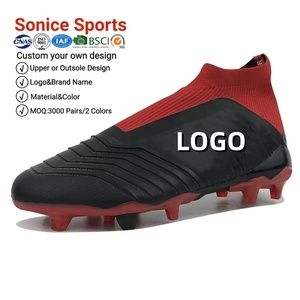 2025 Chaussures <span class=keywords><strong>de</strong></span> football en tricot <span class=keywords><strong>de</strong></span> nouvelle conception, chaussures <span class=keywords><strong>de</strong></span> football en TPU, <span class=keywords><strong>crampons</strong></span> <span class=keywords><strong>de</strong></span> football à la cheville moyenne - Product Image 1