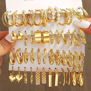FTS - Juego de 24 Pares de Aretes de Aro Dorados de Diferentes Estilos para Uso Diario y Agente de Compras al por Mayor 1688 con Baja Comisión - Product Image 3