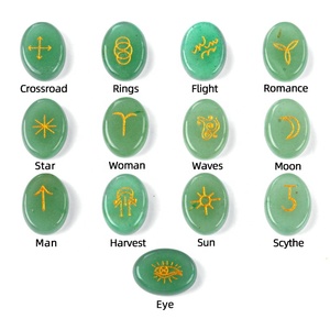 <span class=keywords><strong>Runas</strong></span> de Bruja de Cristal, Cristal Natural de Ágata, Piedra Semipreciosa, <span class=keywords><strong>Runas</strong></span> Talladas en Ojo de Tigre - Product Image 6