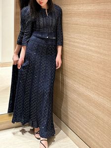 Yedi Renkli <span class=keywords><strong>2026</strong></span> Yeni Fransız Sandro Işıltılı İplik Oyuklu Şerit Sıcak Baskılı Kadın Günlük Takım - Product Image 2