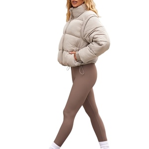 Abrigos Gruesos de Invierno para Mujer, Lana de Alta Calidad, Reversible, Cuello Alto, Tejido de Punto, Estilo Clásico y Deportivo, con Botones y Logotipo - Product Image 1