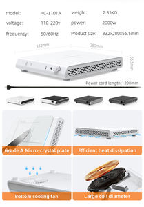 <span class=keywords><strong>Placa</strong></span> de Inducción Portátil de <span class=keywords><strong>Cristal</strong></span> <span class=keywords><strong>Blanco</strong></span> de 2000W, Cocina de Inducción Individual con Interruptor de Perilla, Cocina Infrarroja con Certificación CB CE - Product Image 6