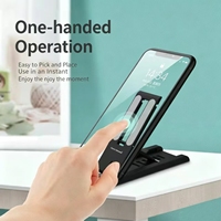 Support de téléphone de bureau pliable en ABS - Support réglable ultra-fin pour smartphone et tablette, support universel portable